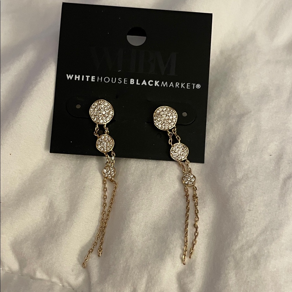 White House Black Market Gold and Silver Dangle Earrings